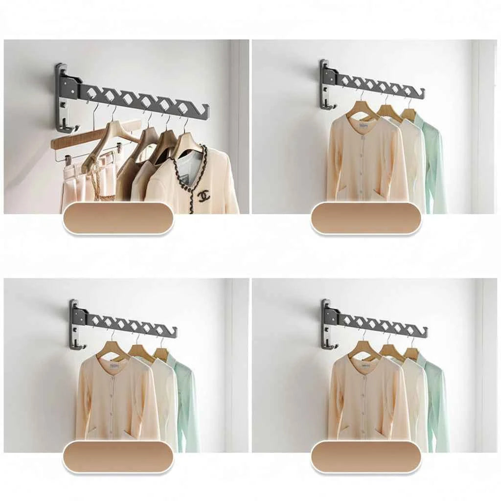 Étendoir à linge mural rabattable aluminium pliable