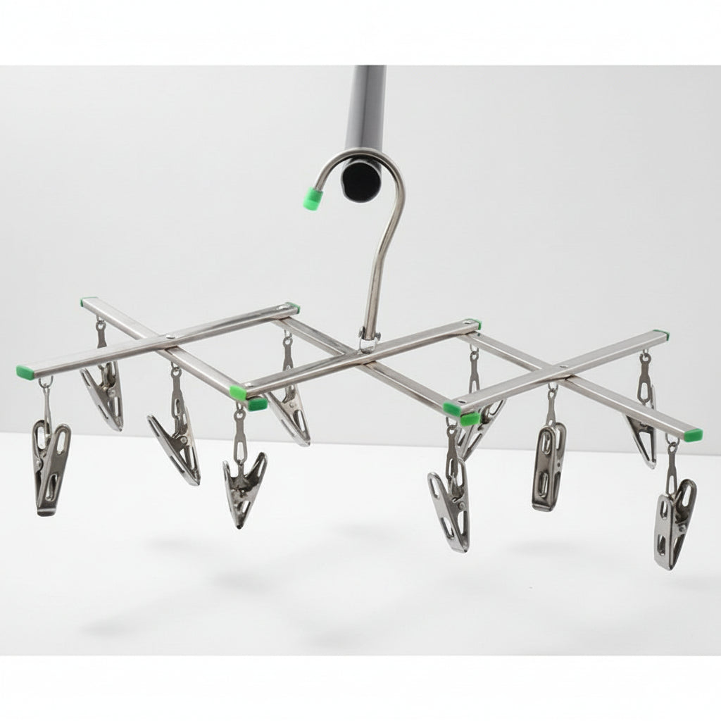 Petit étendoir à linge inox à pinces