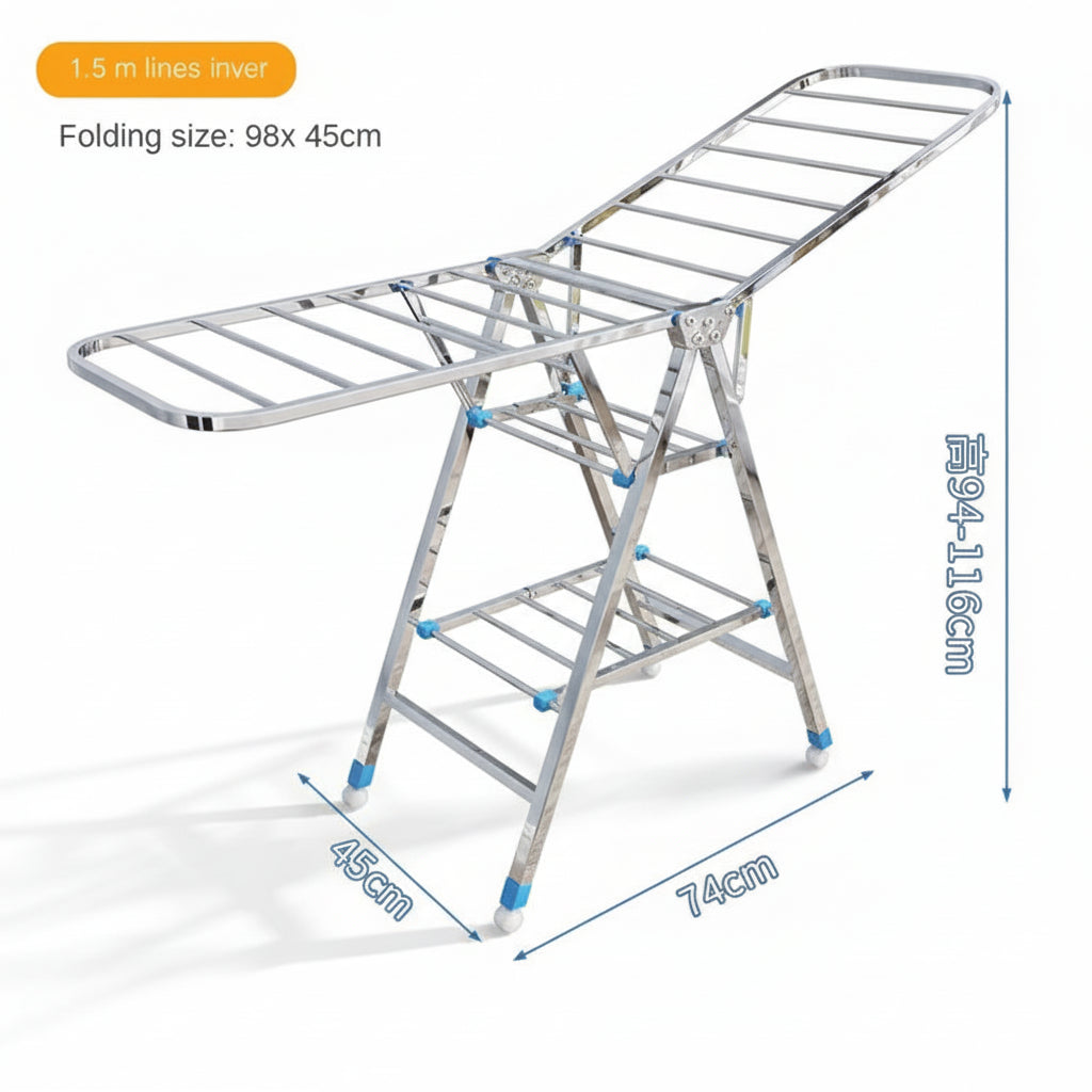 Étendoir à linge pliable inox intérieur extérieur