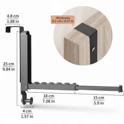 Étendoir à linge sur porte télescopique aluminium