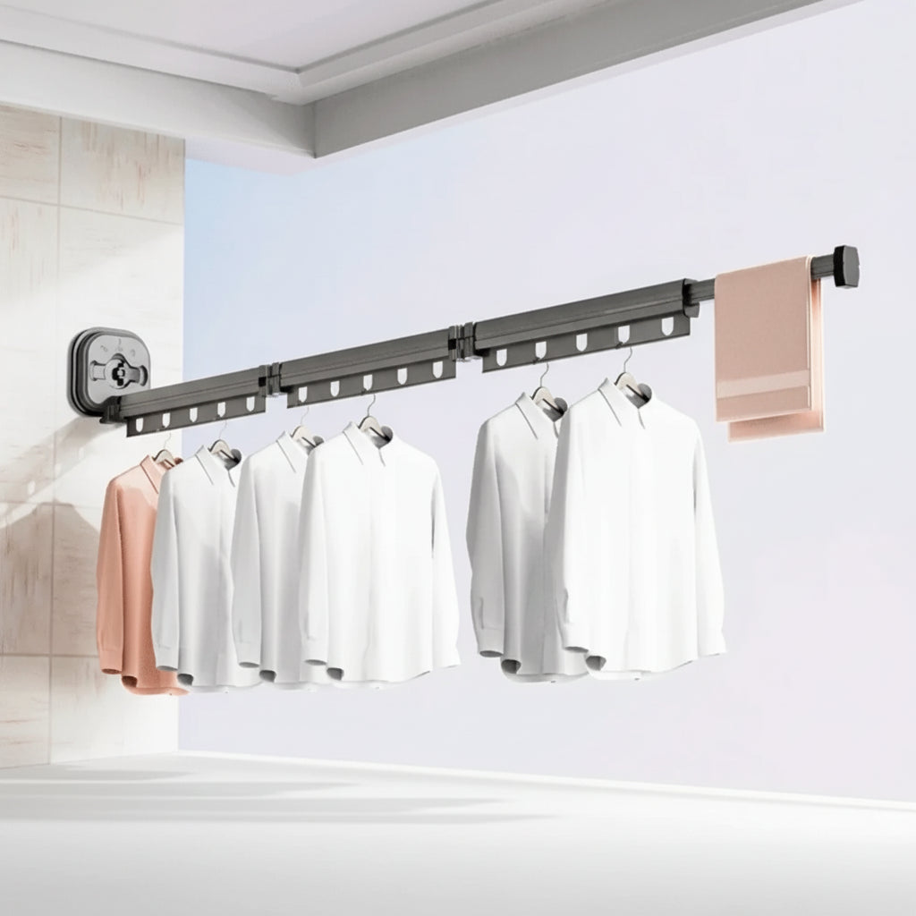 Étendoir à linge mural rétractable en aluminium