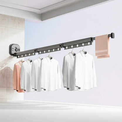 Étendoir à linge mural rétractable en aluminium