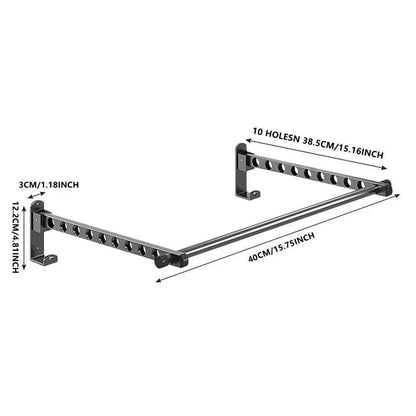 Étendoir à linge mural rabattable double barre pliable