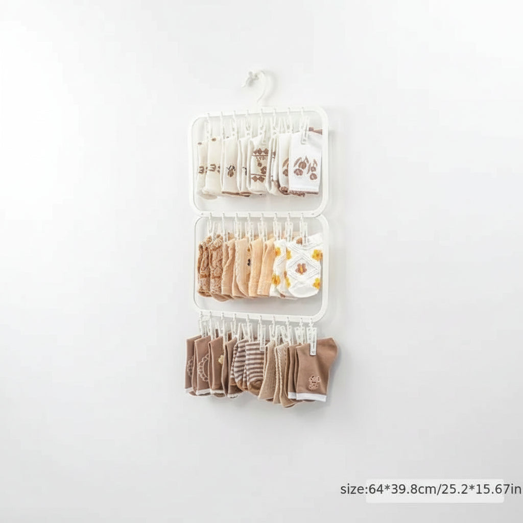 Petit étendoir à linge multi pinces pliable