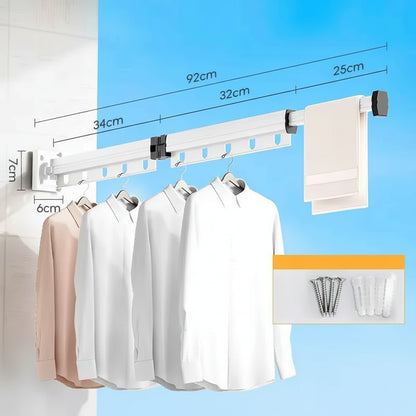 Étendoir à linge mural rabattable en aluminium