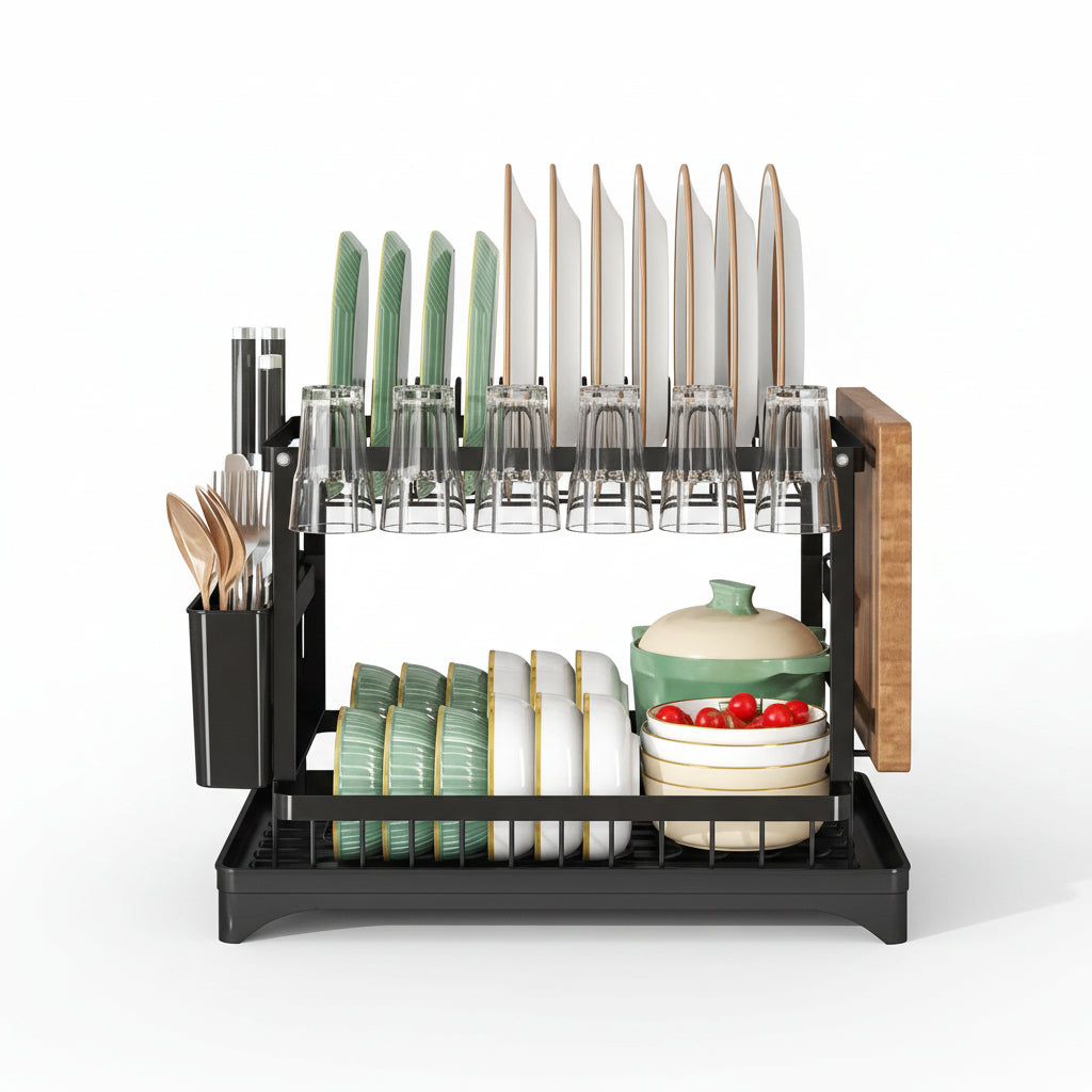 Étendoir à linge intérieur inox 2 niveaux