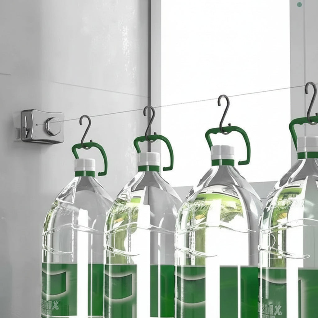 Étendoir à linge mural rétractable fil télescopique