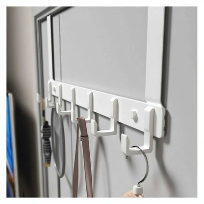 Étendoir à linge sur porte 6 crochets inox