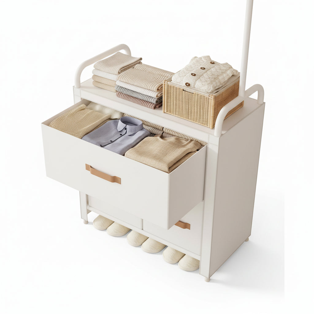 Étendoir à linge pliable avec armoire intégrée