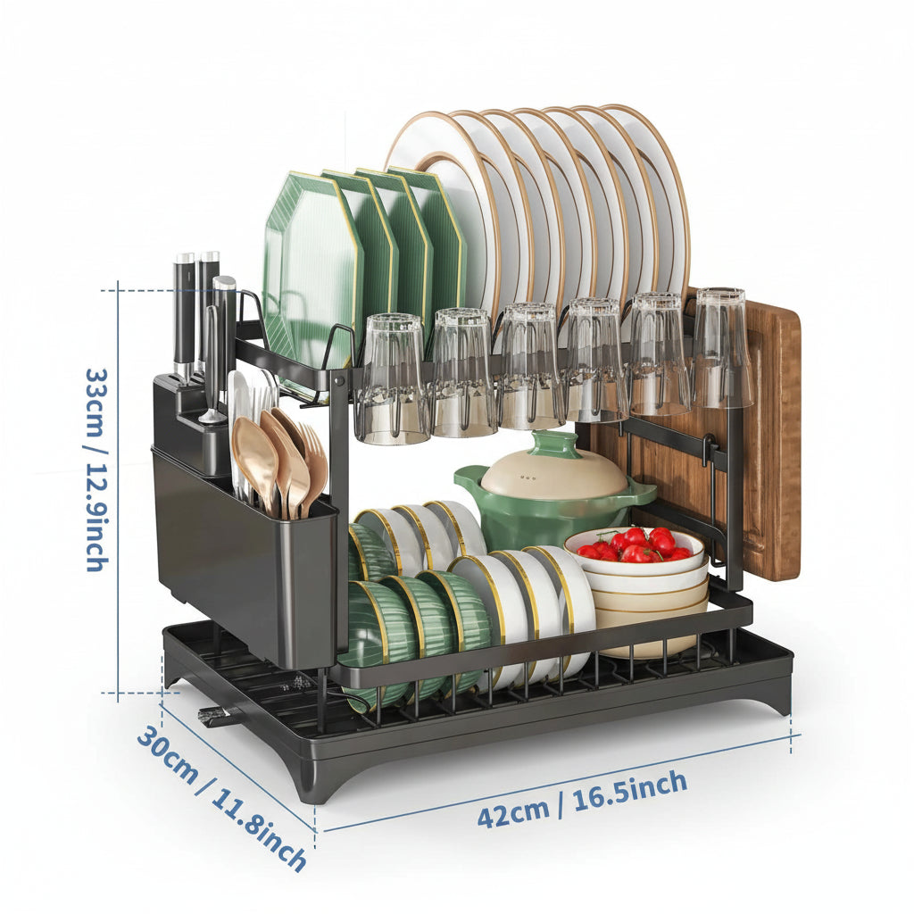 Étendoir à linge intérieur inox 2 niveaux