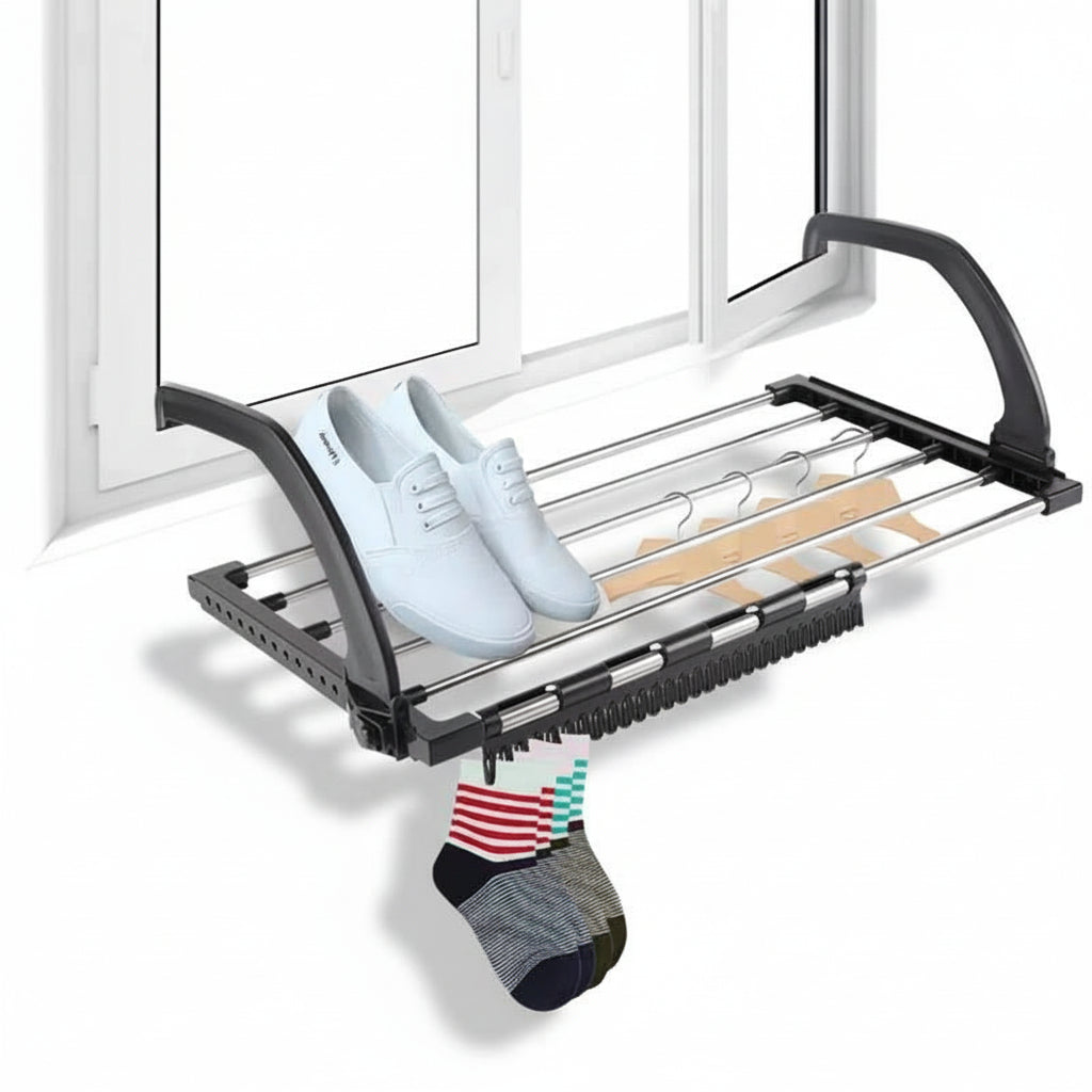 Étendoir à linge pour radiateur inox pliable