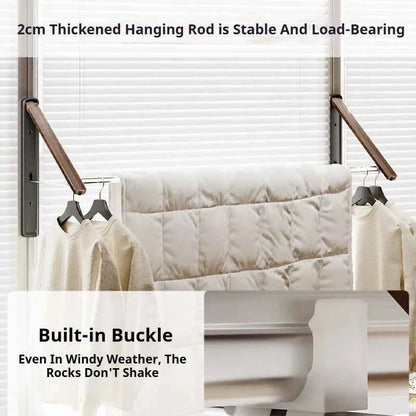 Étendoir à linge mural rétractable en aluminium pliable