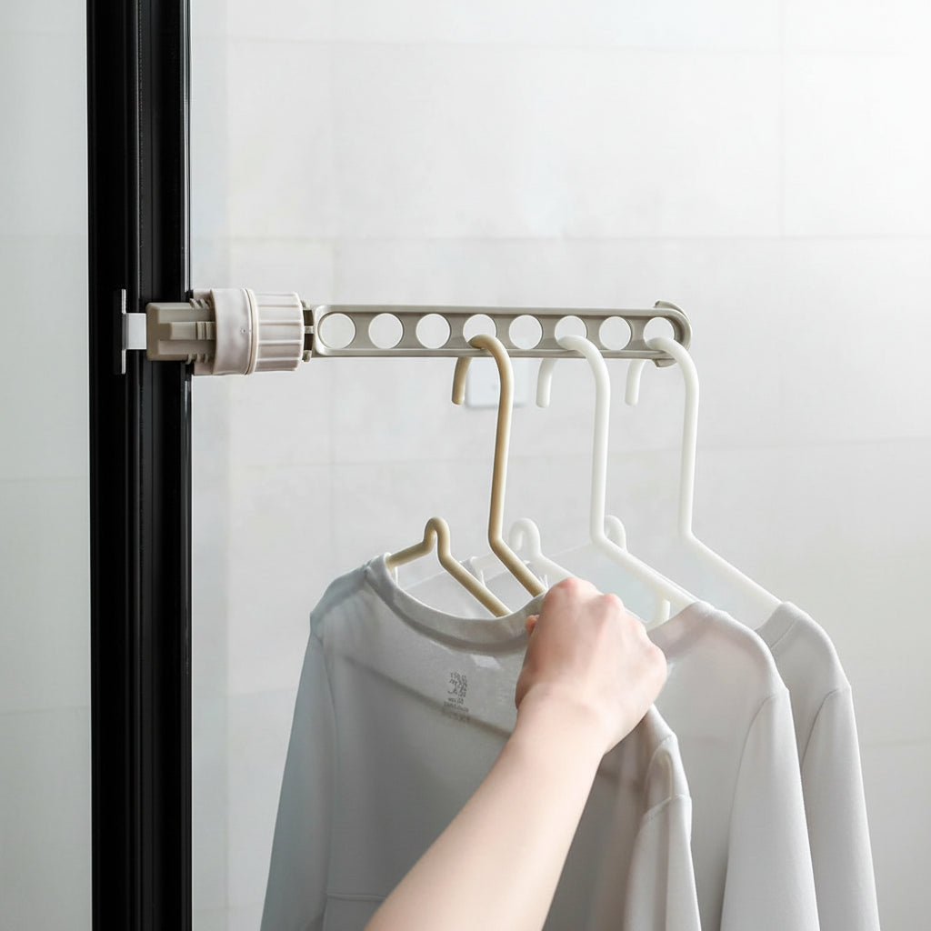 Étendoir à linge pour balcon 8 trous inox