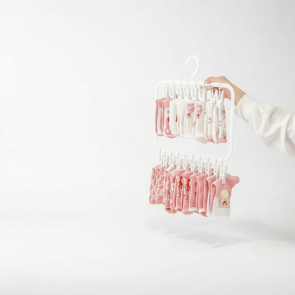 Petit étendoir à linge multi pinces pliable