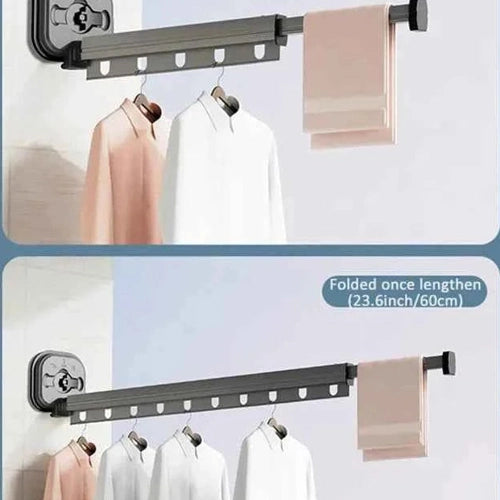 Étendoir à linge mural rétractable ventouses aluminium
