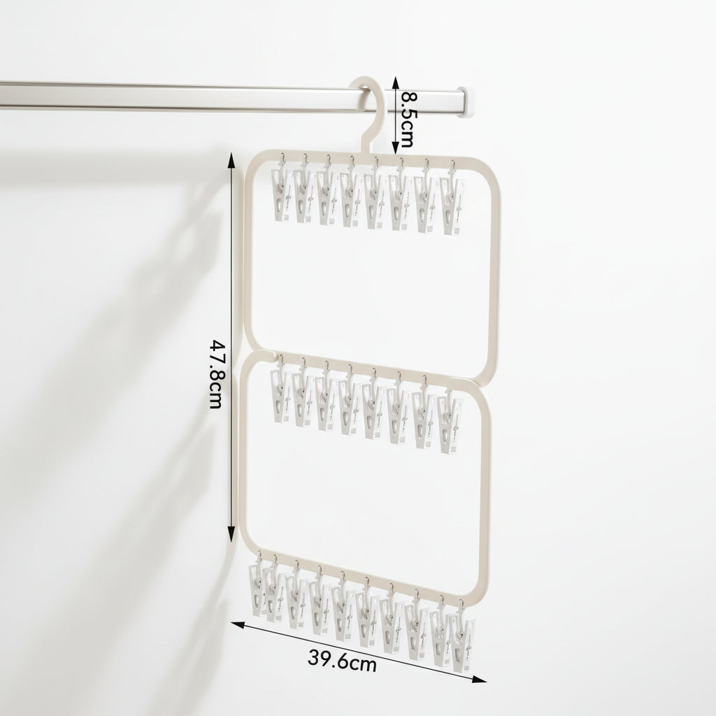 Petit étendoir à linge multi pinces pliable