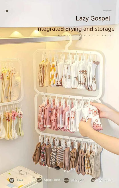 Petit étendoir à linge multi pinces pliable