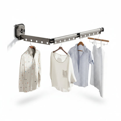 Étendoir à linge mural rétractable en aluminium pliable