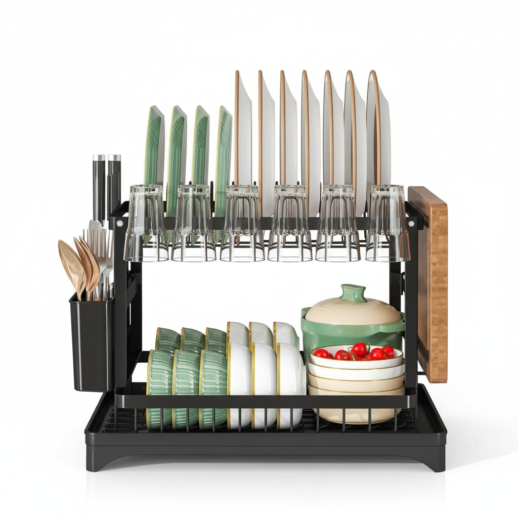 Étendoir à linge intérieur inox 2 niveaux