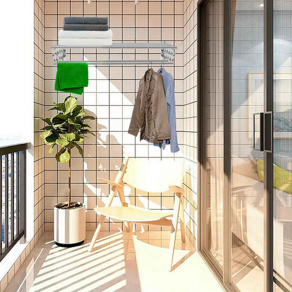 Étendoir à linge mural rétractable inox extensible