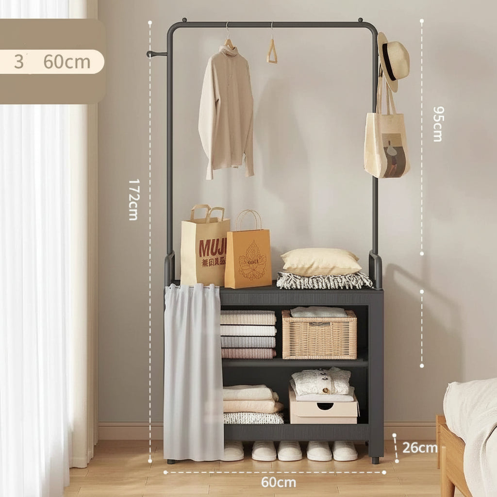 Étendoir à linge pliable avec armoire intégrée