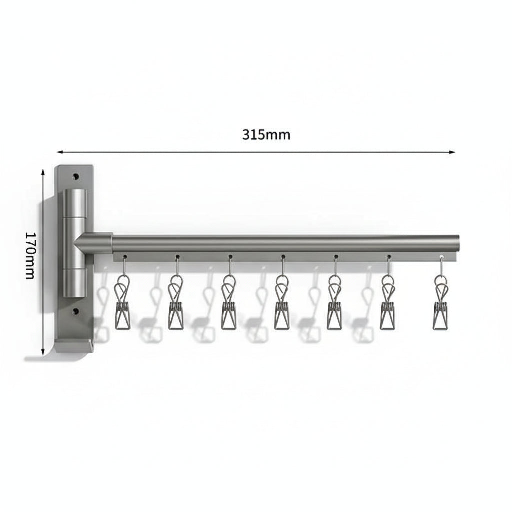 Étendoir à linge mural pliable en aluminium