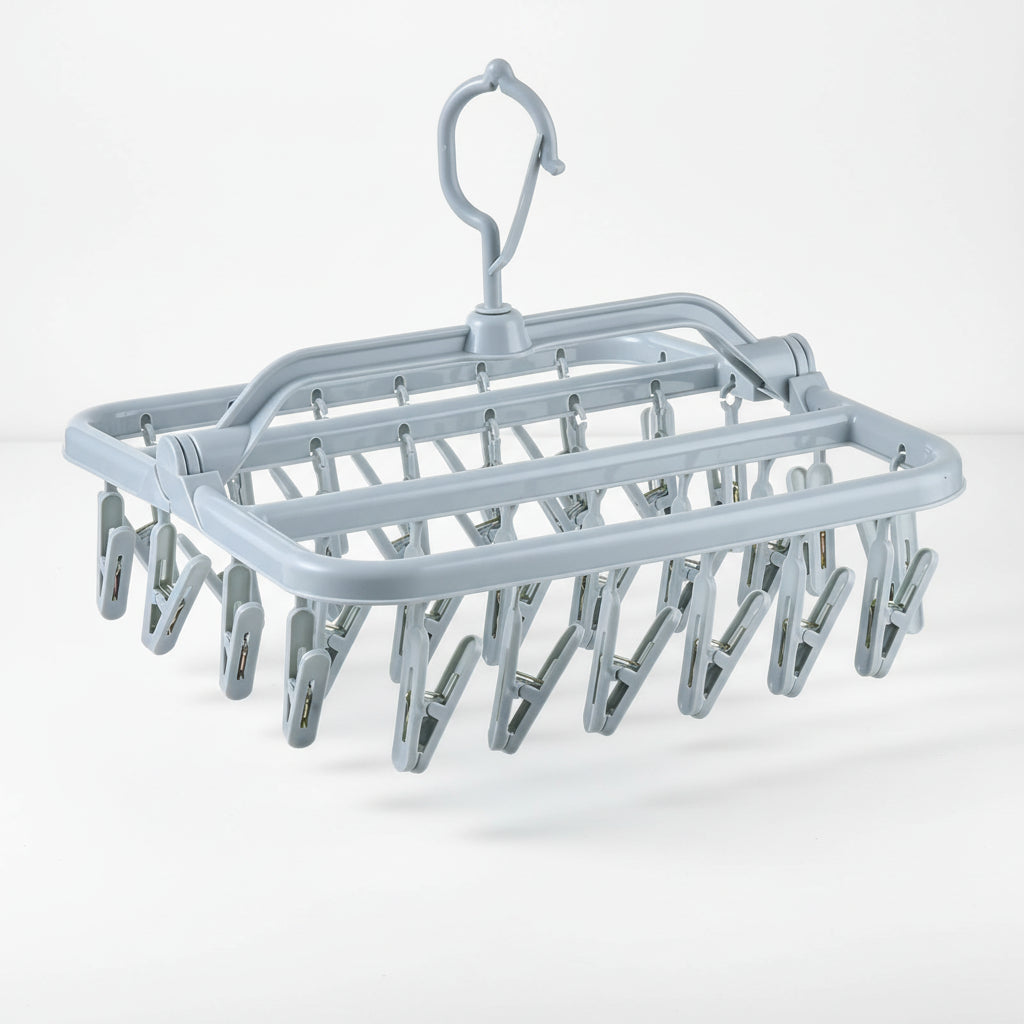 Petit étendoir à linge pliable 32 pinces