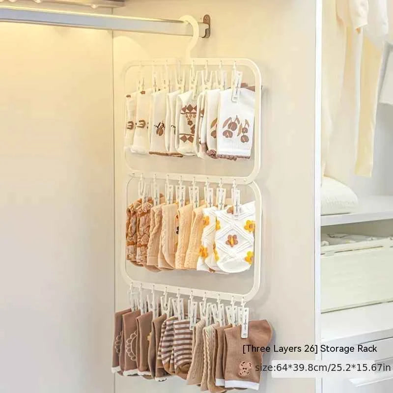 Petit étendoir à linge multi pinces pliable