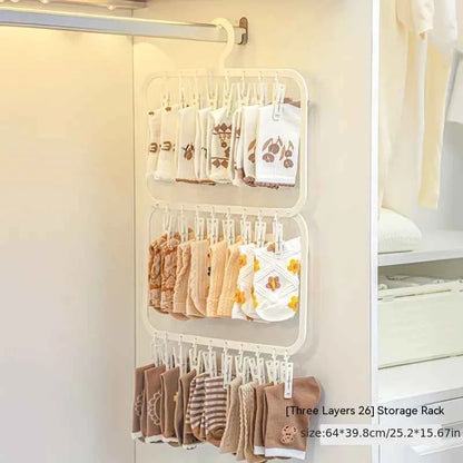 Petit étendoir à linge multi pinces pliable