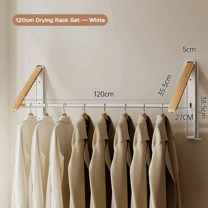 Étendoir à linge mural rétractable en aluminium pliable