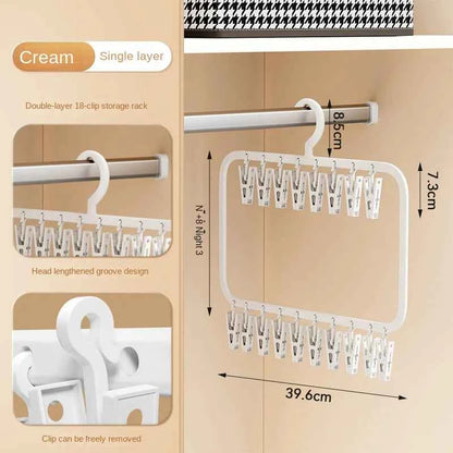 Petit étendoir à linge pliable multi-pinces