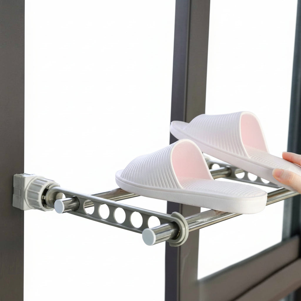 Étendoir à linge pour balcon 8 trous inox