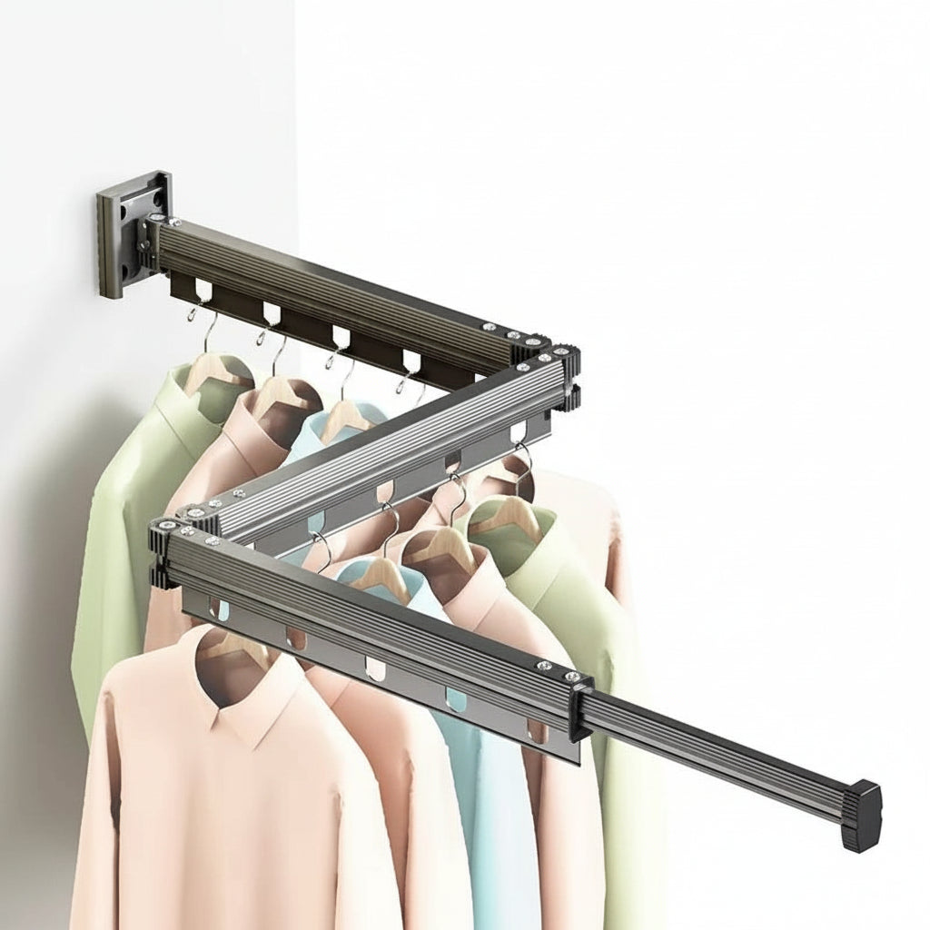 Étendoir à linge mural rabattable en aluminium