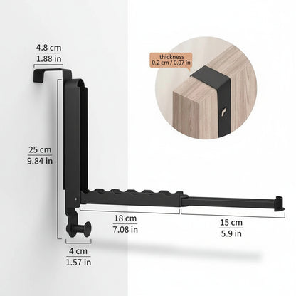 Étendoir à linge sur porte télescopique aluminium