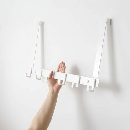 Étendoir à linge sur porte 6 crochets inox