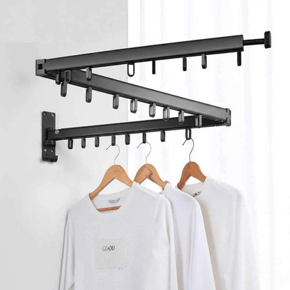 Étendoir à linge mural rétractable en aluminium pliable