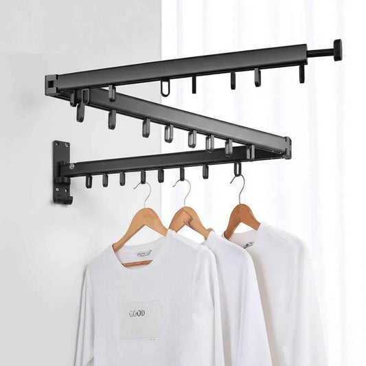 Étendoir à linge mural rétractable en aluminium pliable