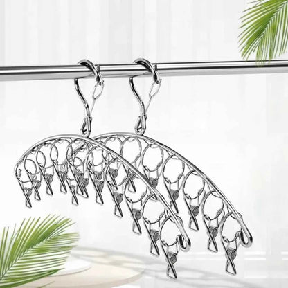 Cintre pour étendoir à linge inox avec pinces