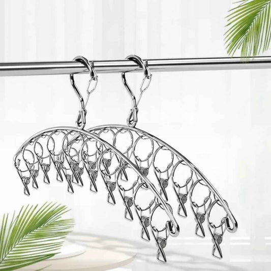 Cintre pour étendoir à linge inox avec pinces