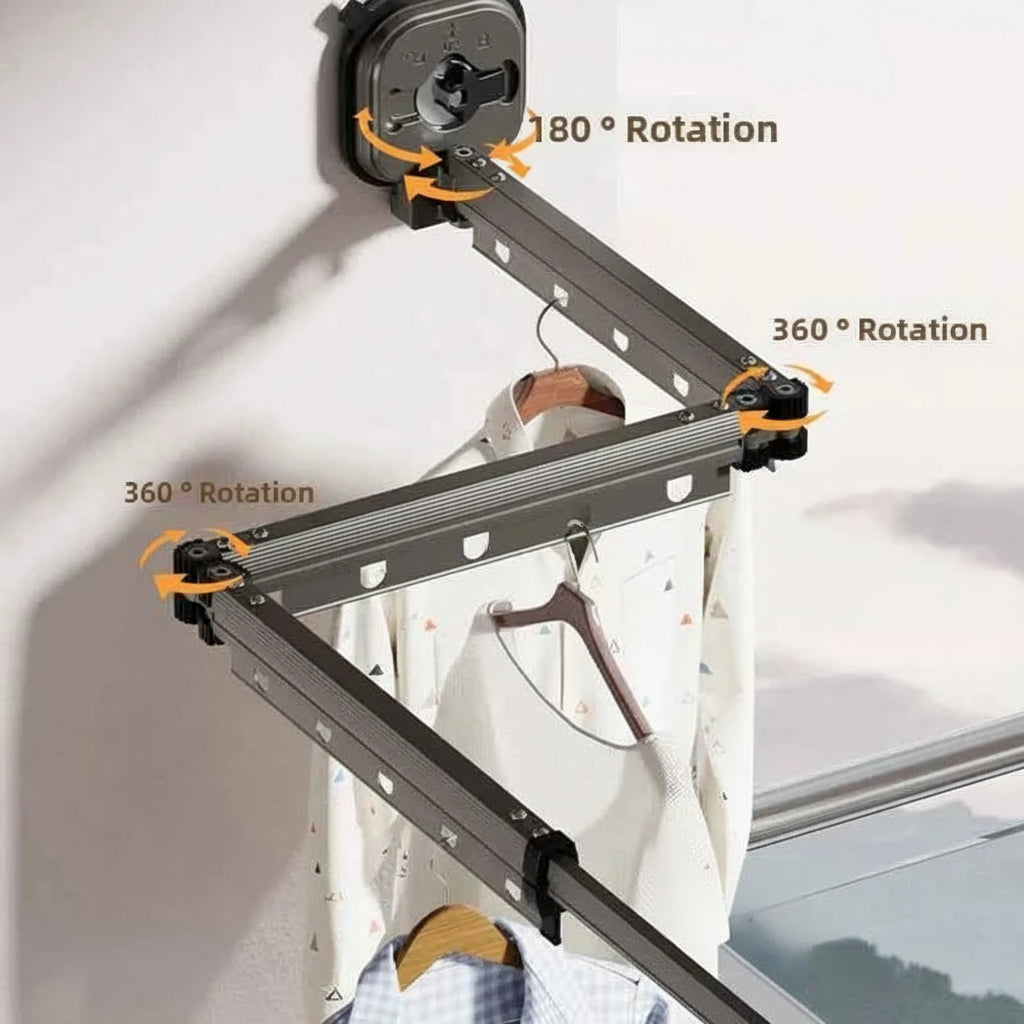 Étendoir à linge mural rétractable en aluminium pliable