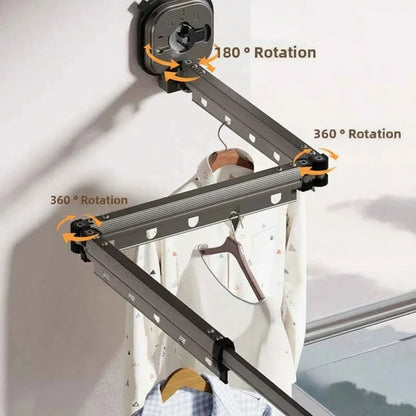 Étendoir à linge mural rétractable en aluminium pliable