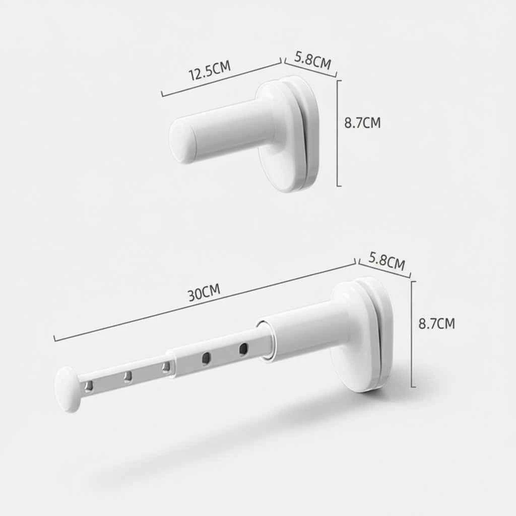Étendoir à linge pour balcon télescopique sans perçage