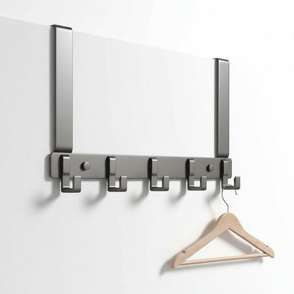 Étendoir à linge sur porte 6 crochets inox