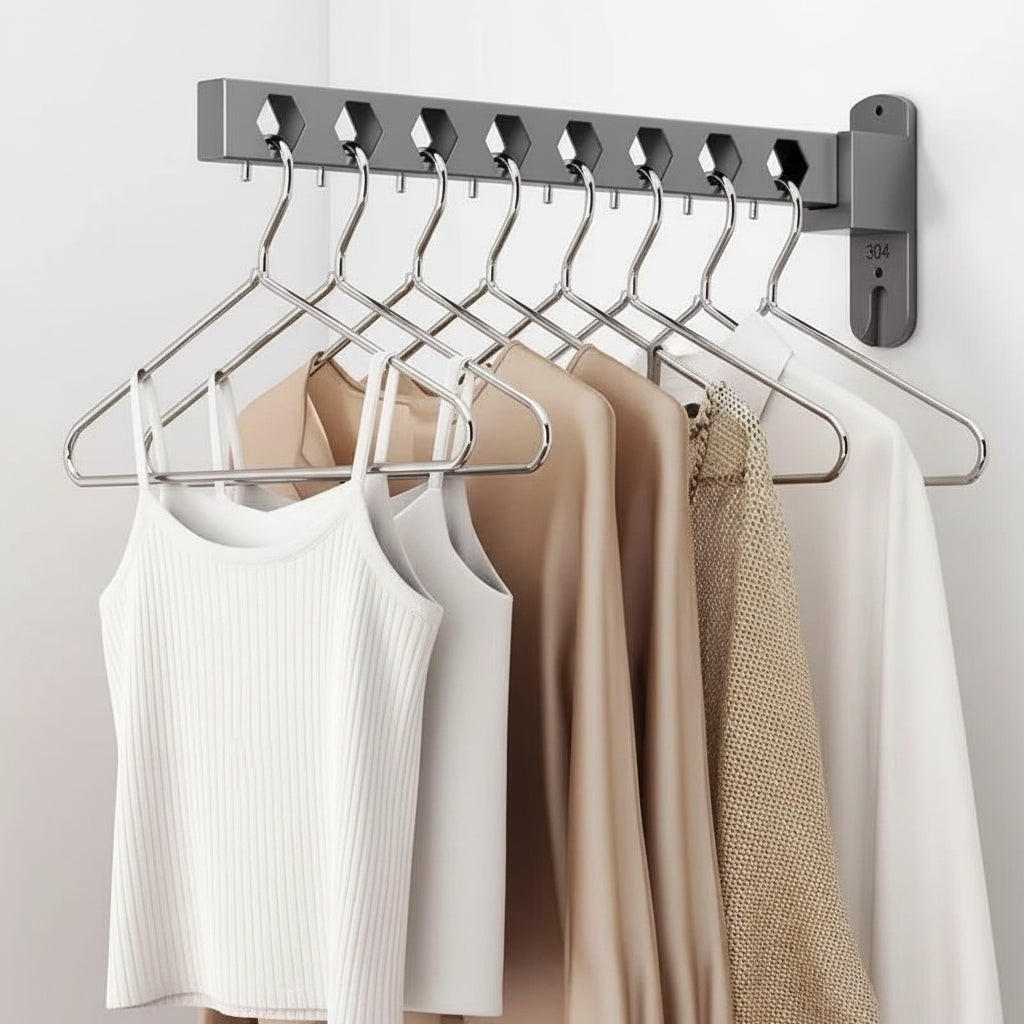 Étendoir à linge mural rabattable acier carbone pliable