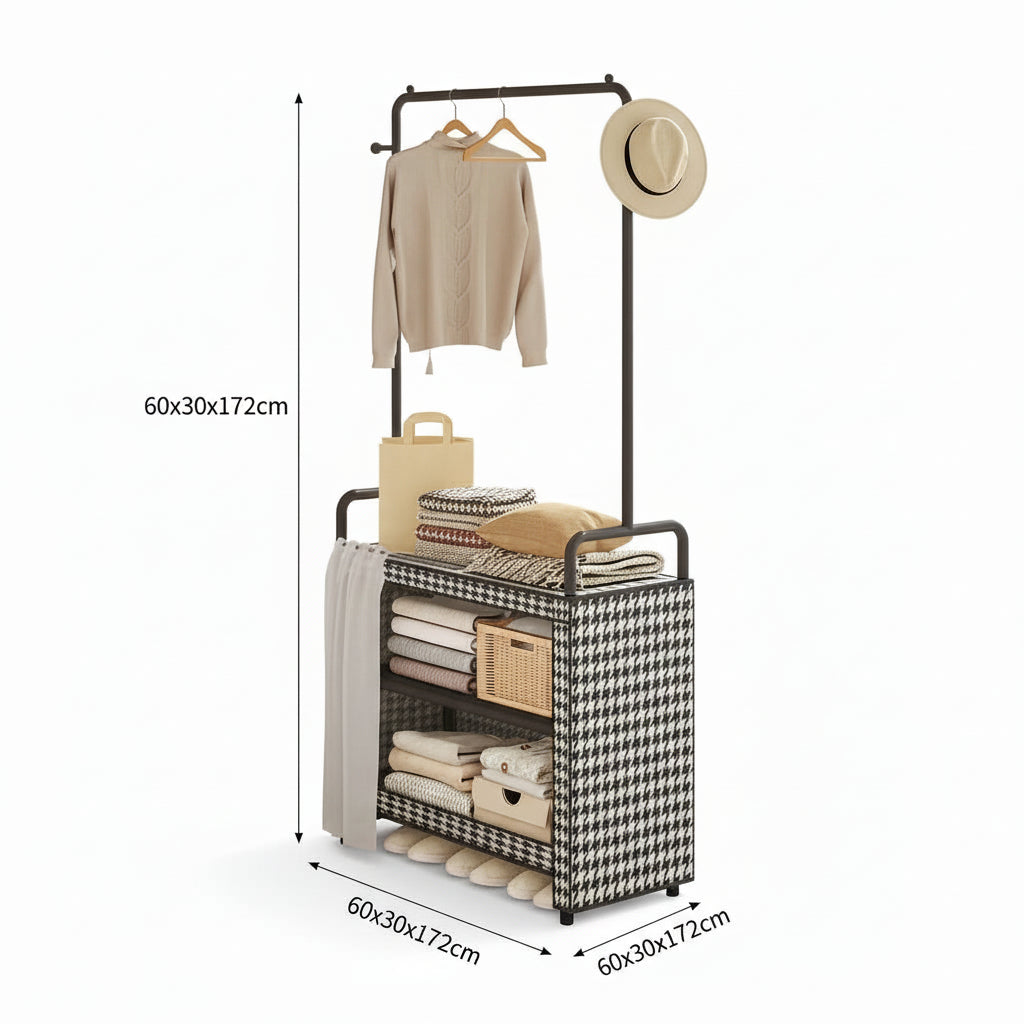 Étendoir à linge pliable avec armoire intégrée