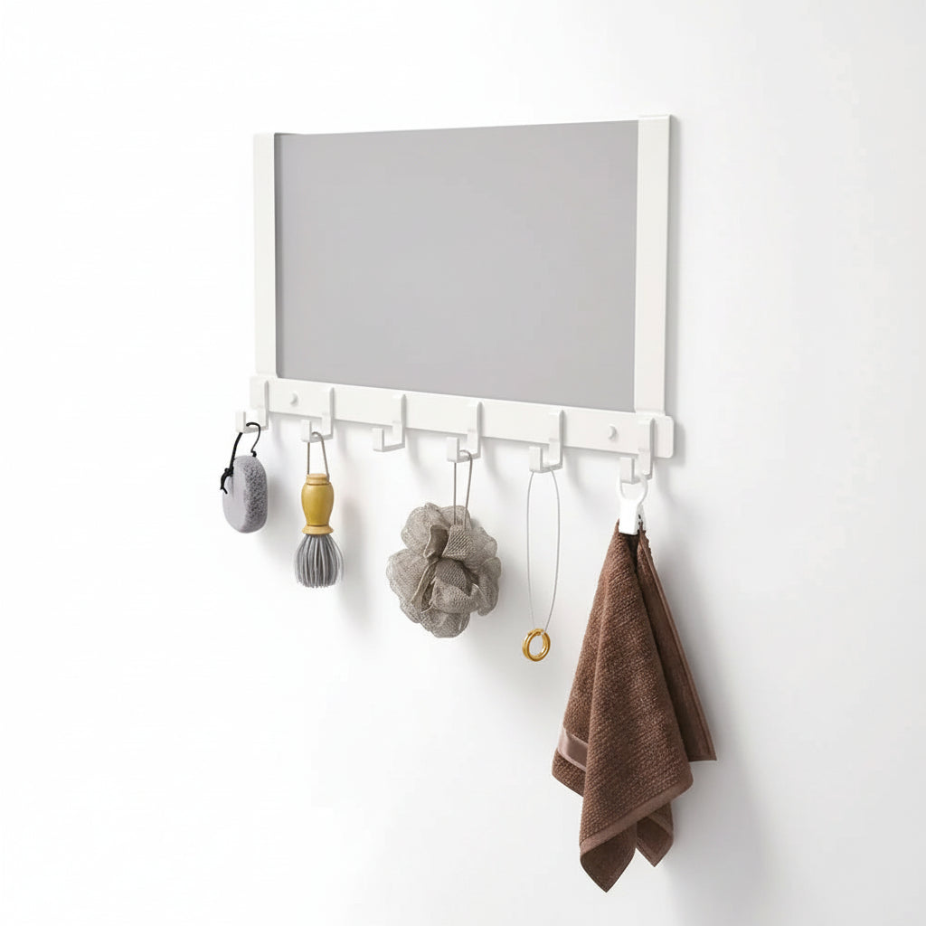 Étendoir à linge sur porte 6 crochets inox