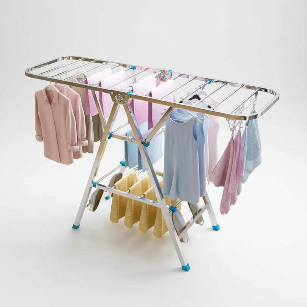 Étendoir à linge pliable inox intérieur extérieur