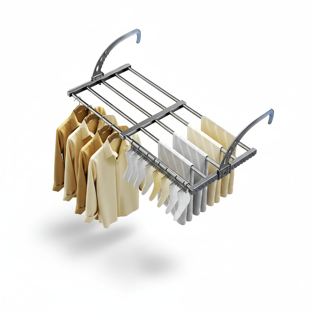 Étendoir à linge pour radiateur extensible pliable