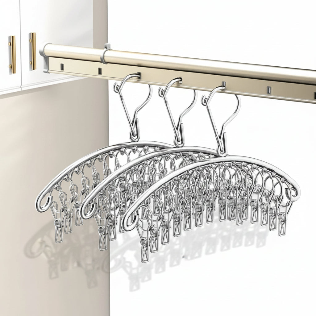 Cintre pour étendoir à linge inox 20 pinces