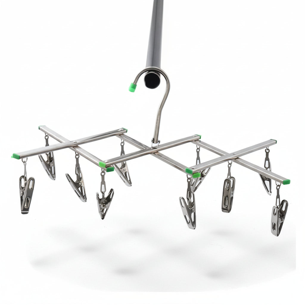 Petit étendoir à linge inox à pinces